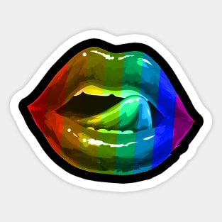 Lgbt Rainbow Lips Pride for Gay Homosexual Lesbian T Shirt Tank Top Sticker